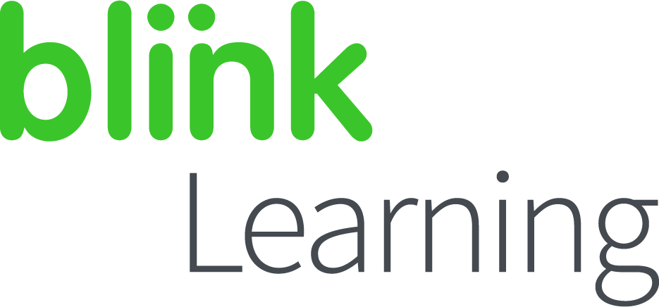 Blink Learning logo with green text on a white background